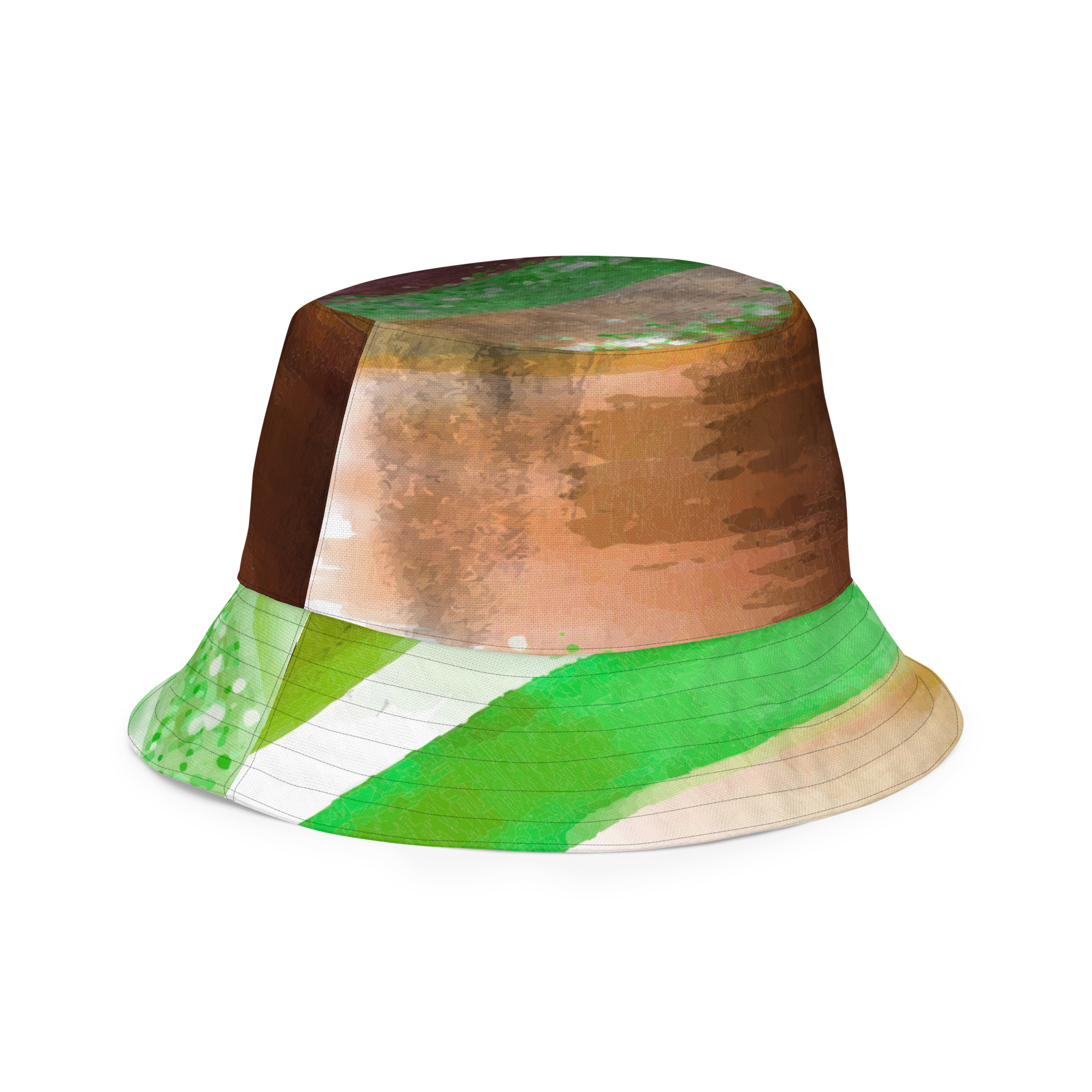 Soleid Triangulum — Reversible All-Over Bucket Hat — right front outside view