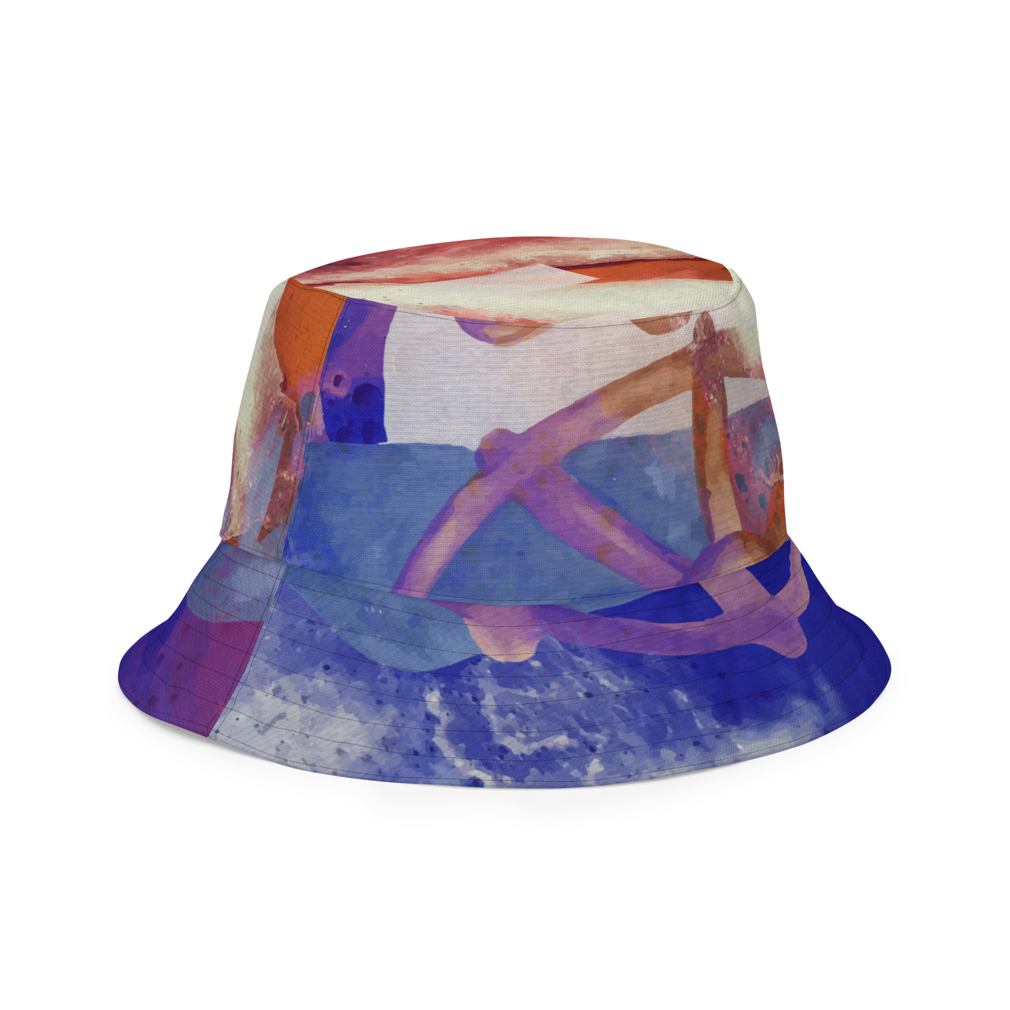 Soleid Lyra — Reversible All-Over Bucket Hat — right front outside view